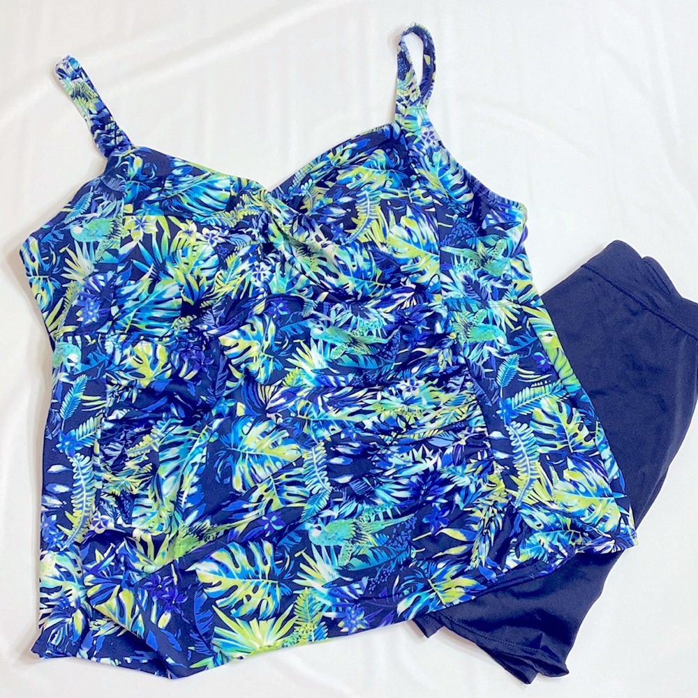 JINXUEER Plus Size 26W Tankini Skort Set 2 Piece